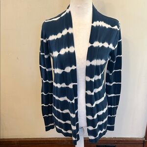 Loft Navy and White Tie dye Women's Sweater Size S EUC